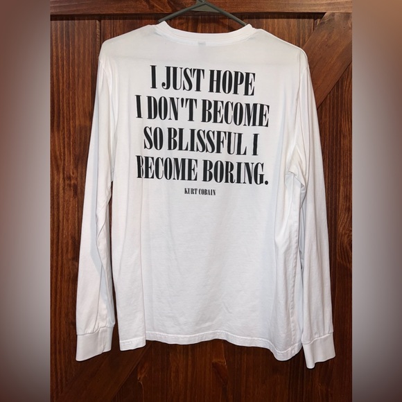 H&M Kurt Cobain Nirvana Long-Sleeve T-Shit w/Quote - Picture 2 of 3